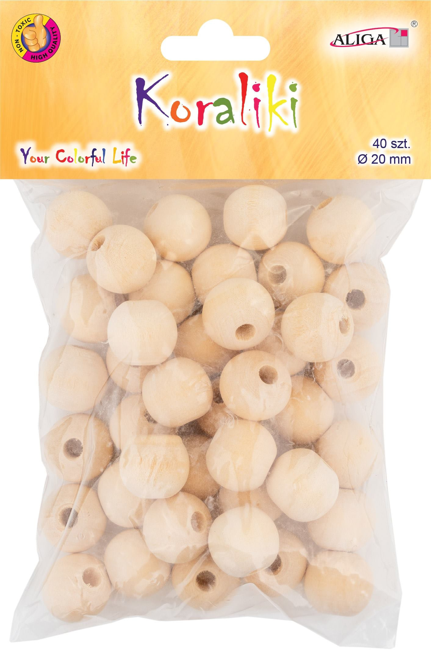 Koraliki drewniane 20mm/6mm 40szt. PJ-8306 Aliga